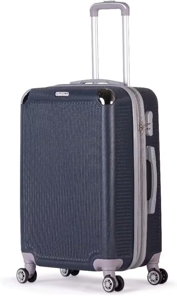 Unbreakable ABS Navy Luggage Trolley 24" TSA Lock Spinner Wheels