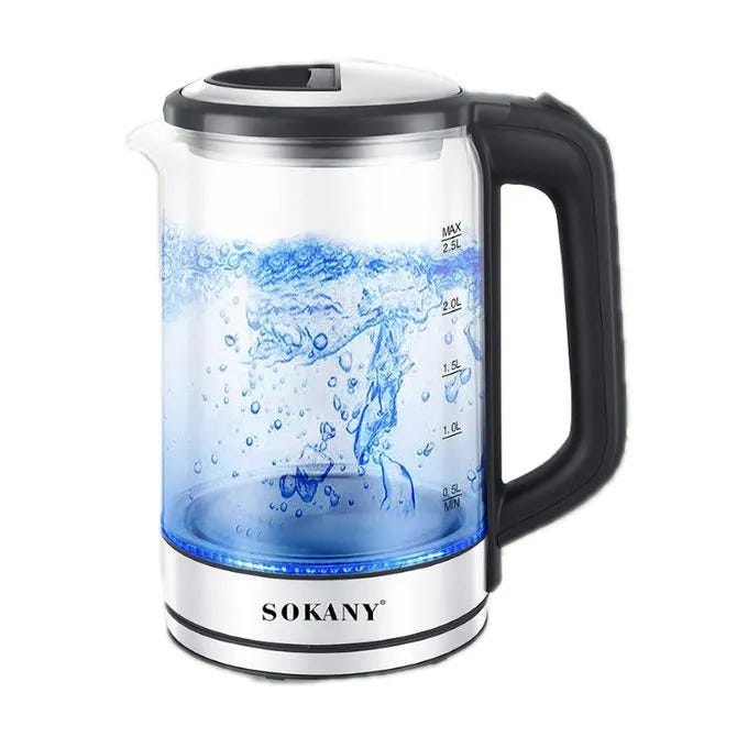 Sokany Electric Kettle, 1.8L, 1500W, SK-09012 - Black Silver