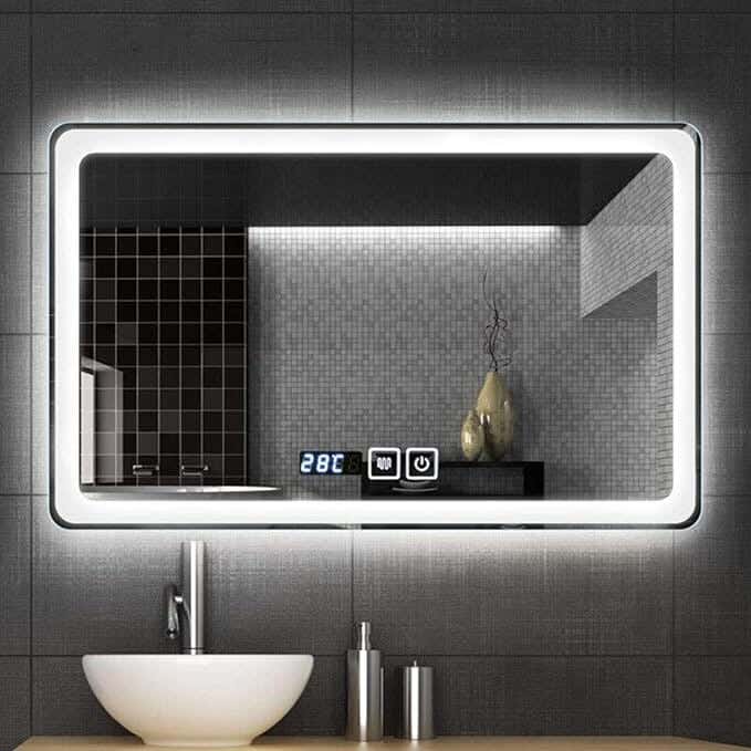 Smart Touch Bathroom Mirrors, Rectangular Glass, White Led Light, 80 X 100 Cm