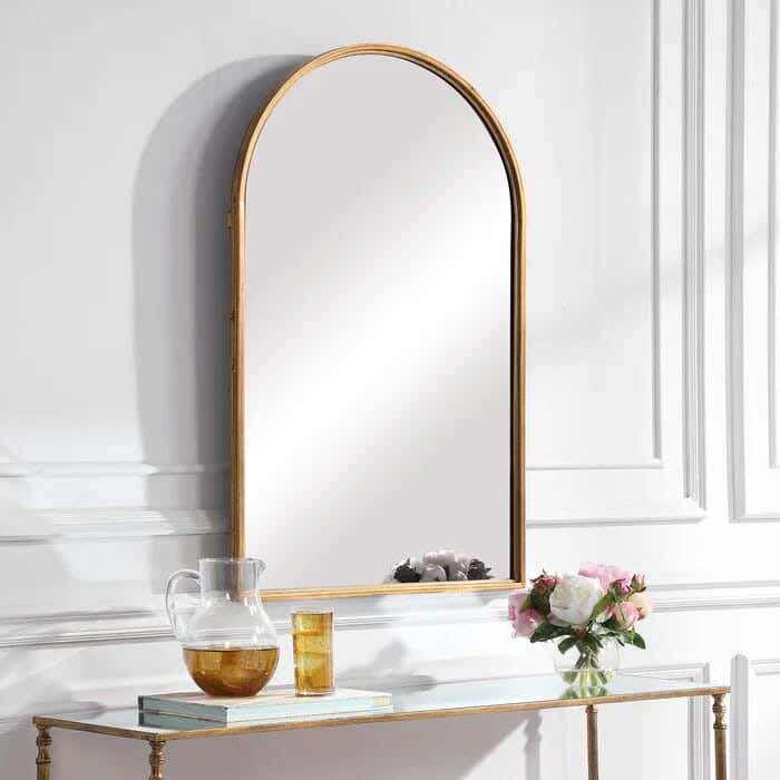 Oval Glass Wall Mirrors With Wooden Frame, 60 X 40 Cm