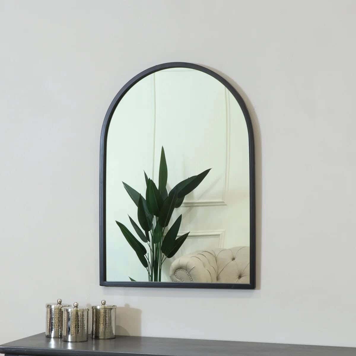 Oval Glass Wall Mirrors With Wooden Frame, 60 X 40 Cm