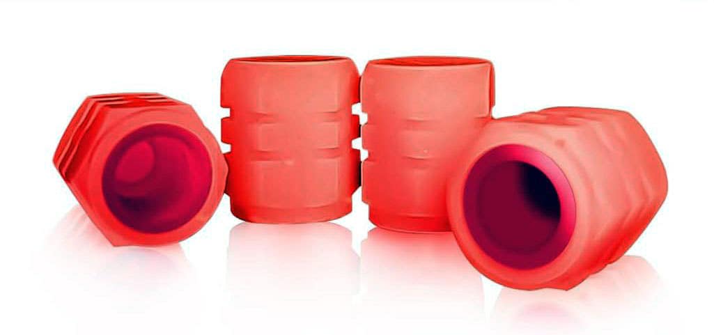 Illuminated Plastic Tire Valve Stem Caps, for Car, Truck, SUV, Motorcycles, Bike, 4 Pieces, Red
