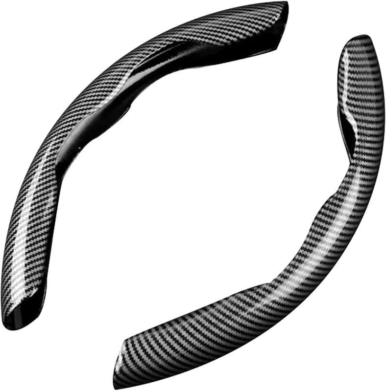 Non-Slip Carbon Fiber Steering Wheel Cover, Black