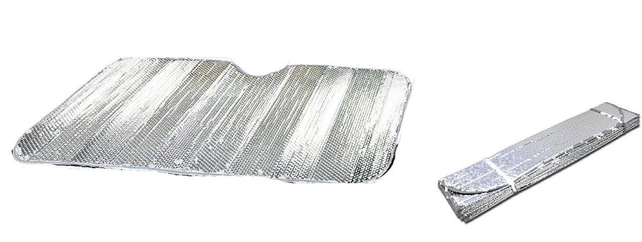 Auto Car Winner Foldable Fabric and Aluminum Windshield Sun Shade, Silver