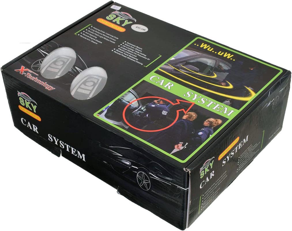 Crystal Plastic Car Control Unit, with 2 Remote Control, Black
