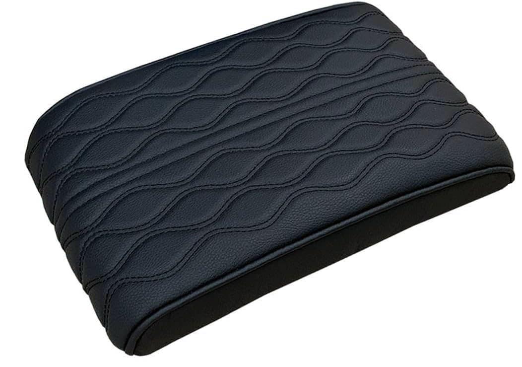 MT BEST BUY Memory Foam and Leather Car Center Console Cover and Armrest Cushion, Black