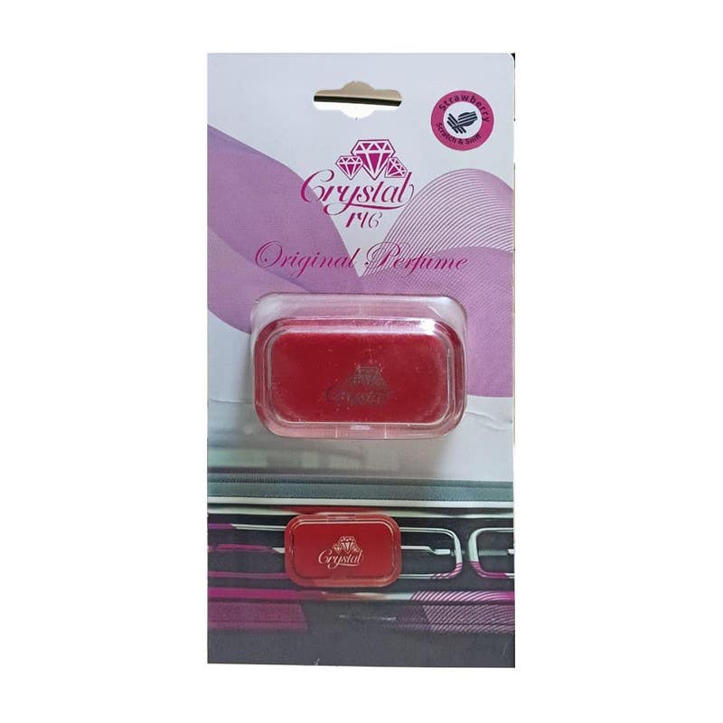 Crystal Strawberry Scent Gel Car Air Freshener, With Extra Refill, Multicolor