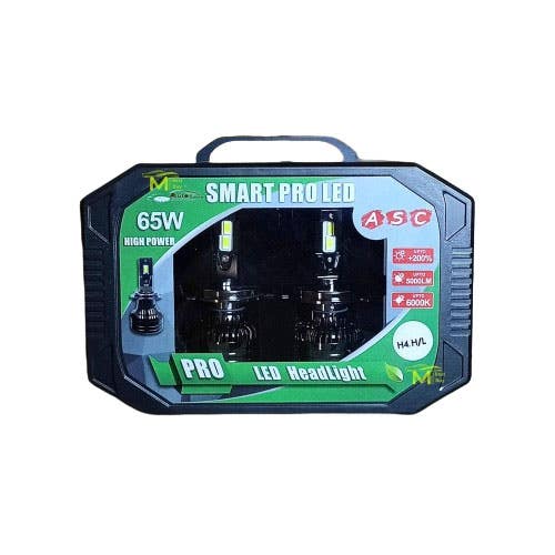MT BEST BUY Smart Pro Plastic LED Headlight Bulbs, 65 W, Canbus, 6000 K, IP68, 7000 LM, Black - H4