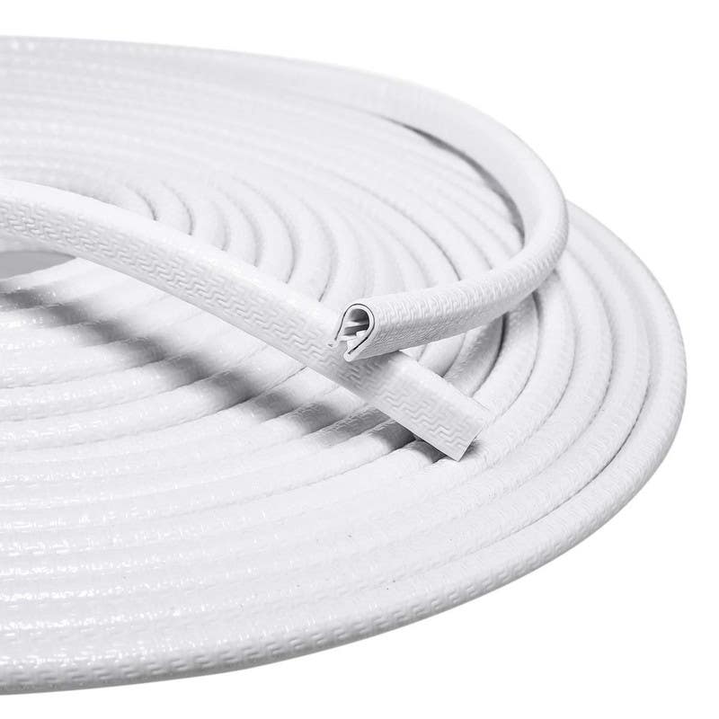 Car Door Frame Protector Strip, 5 Meters, Leather - White