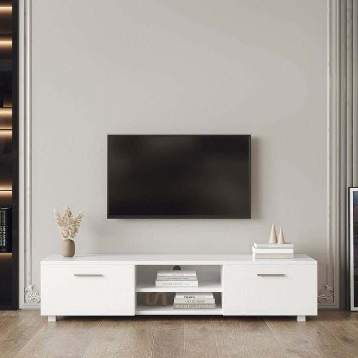 Thai MDF Wood TV Table, 40x35x150 cm - White