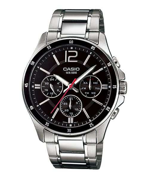 Casio MTP-1374D-1AVDF Analog Watch for Men, Stainless Steel Band - Silver