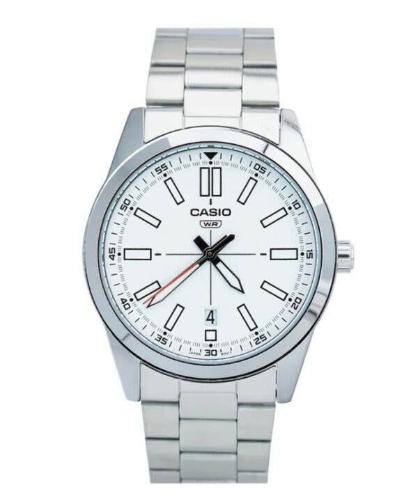 Casio MTP-VD02D-7EUDF Analog Watch for Men, Stainless Steel Band - Silver