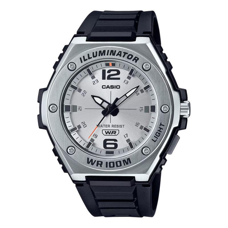 Casio MWA-100H-7AVDF Analog Watch For Men, Water Resistant - Black Silver