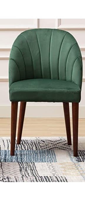 Red Beech Wood Arm Chair, 60×50×90 cm - Green