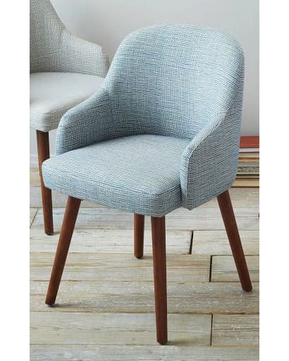 Red Beech Wood Arm Chair, 60×50×90 cm - Turquoise