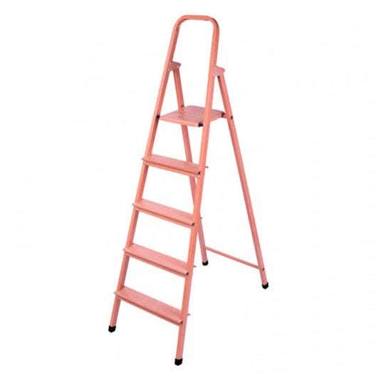 Gohar Metal Ladder, 5 Steps - Rose