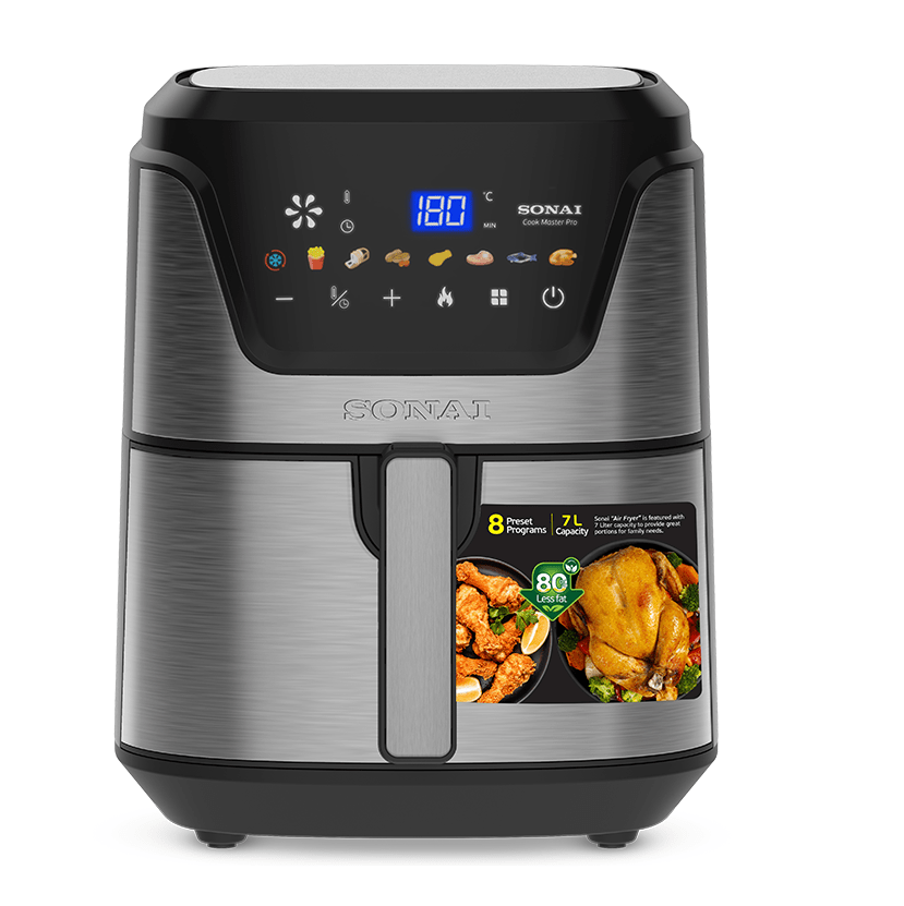 Sonai Cook Master Pro Digital Air Fryer, 2000 W, 7L, MAR-711 - Silver