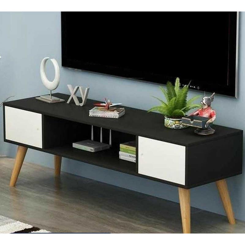 MDF Screen Table, 120×30×50 cm - White Black