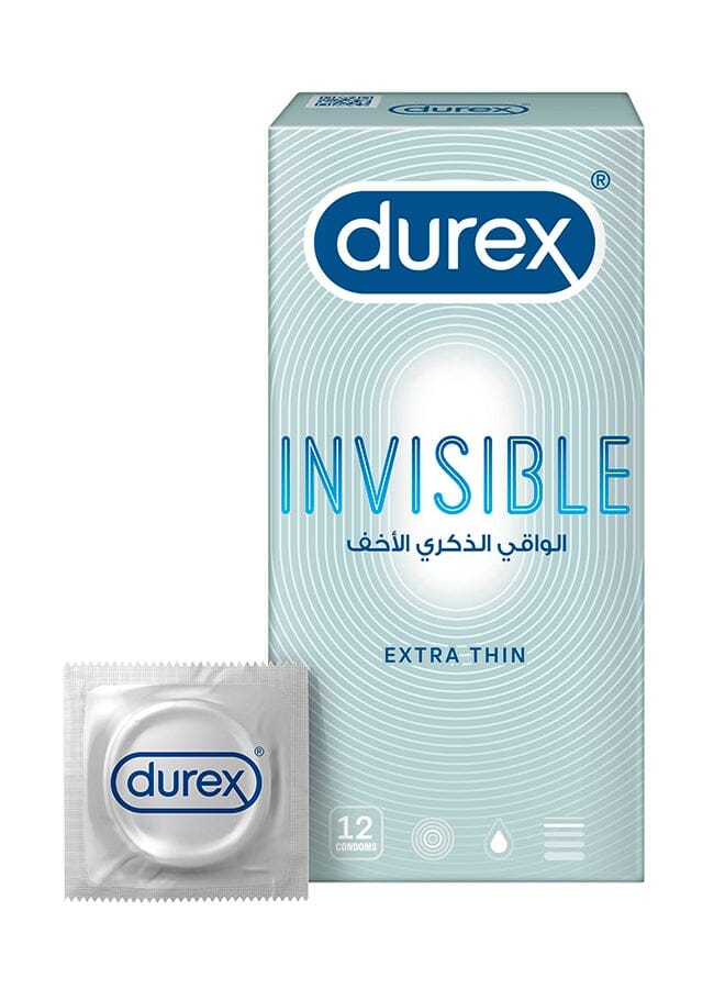 Get Durex Invisible Extra Thin Condom Set For Men, 12 Pieces ...