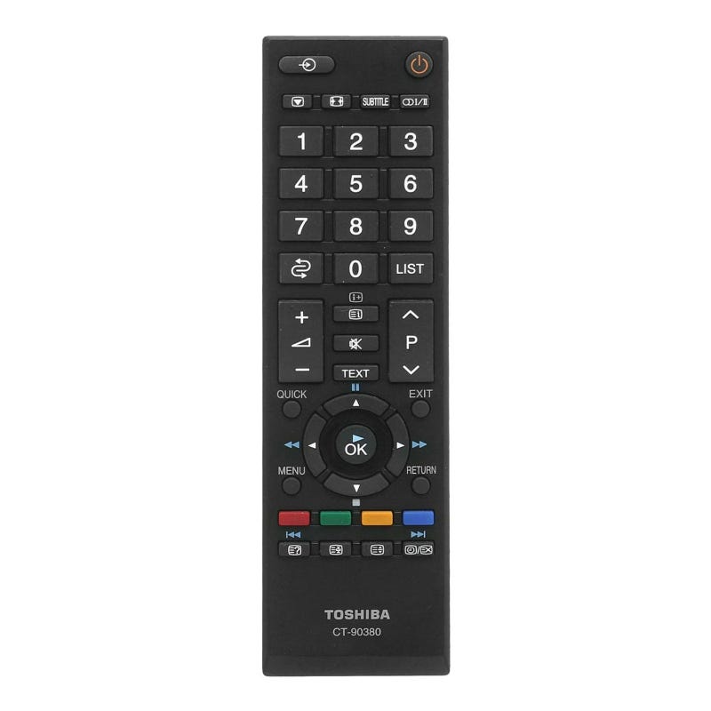 CT-90380 Remote Control, Compatible With Toshiba Lcd Screens, CT-90380 - Black