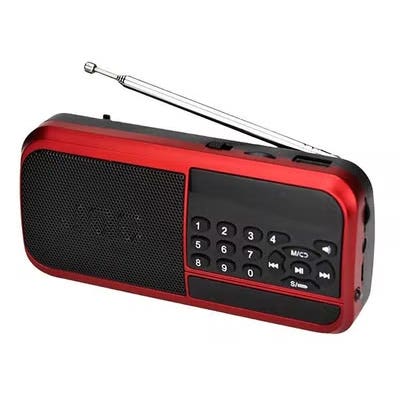 JOC H798BT Portable Digital Radio, Bluetooth - Red Black