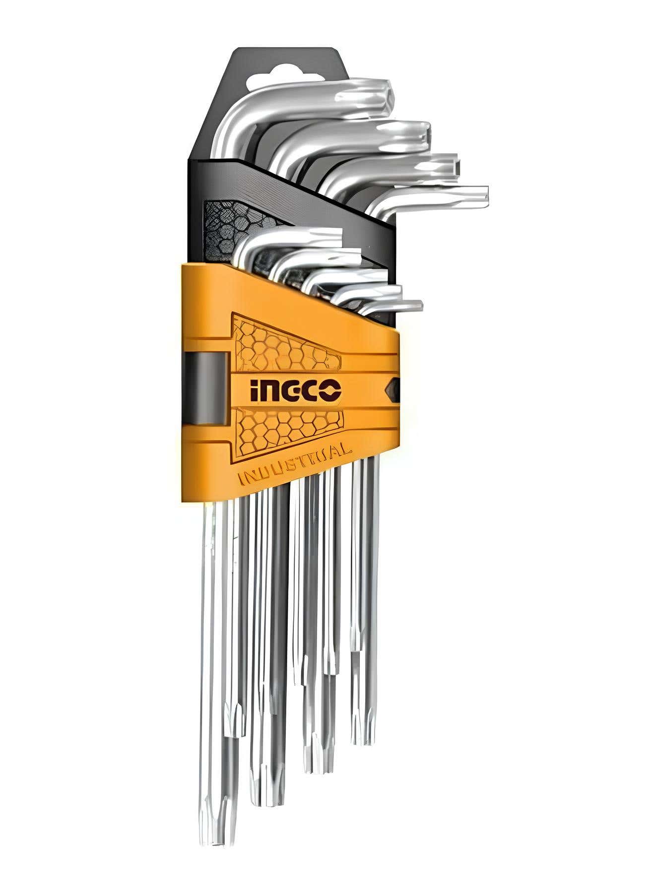 Ingco 1004Ytvitbg Star Wrench Set, Long Arm, 9 Pieces - Silver