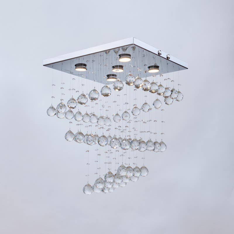 Crystal Chandelier, 45×45×45 cm - Silver