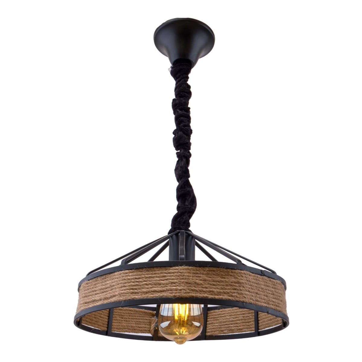 Modern Metal Chandelier, 30×30×100 cm - Black