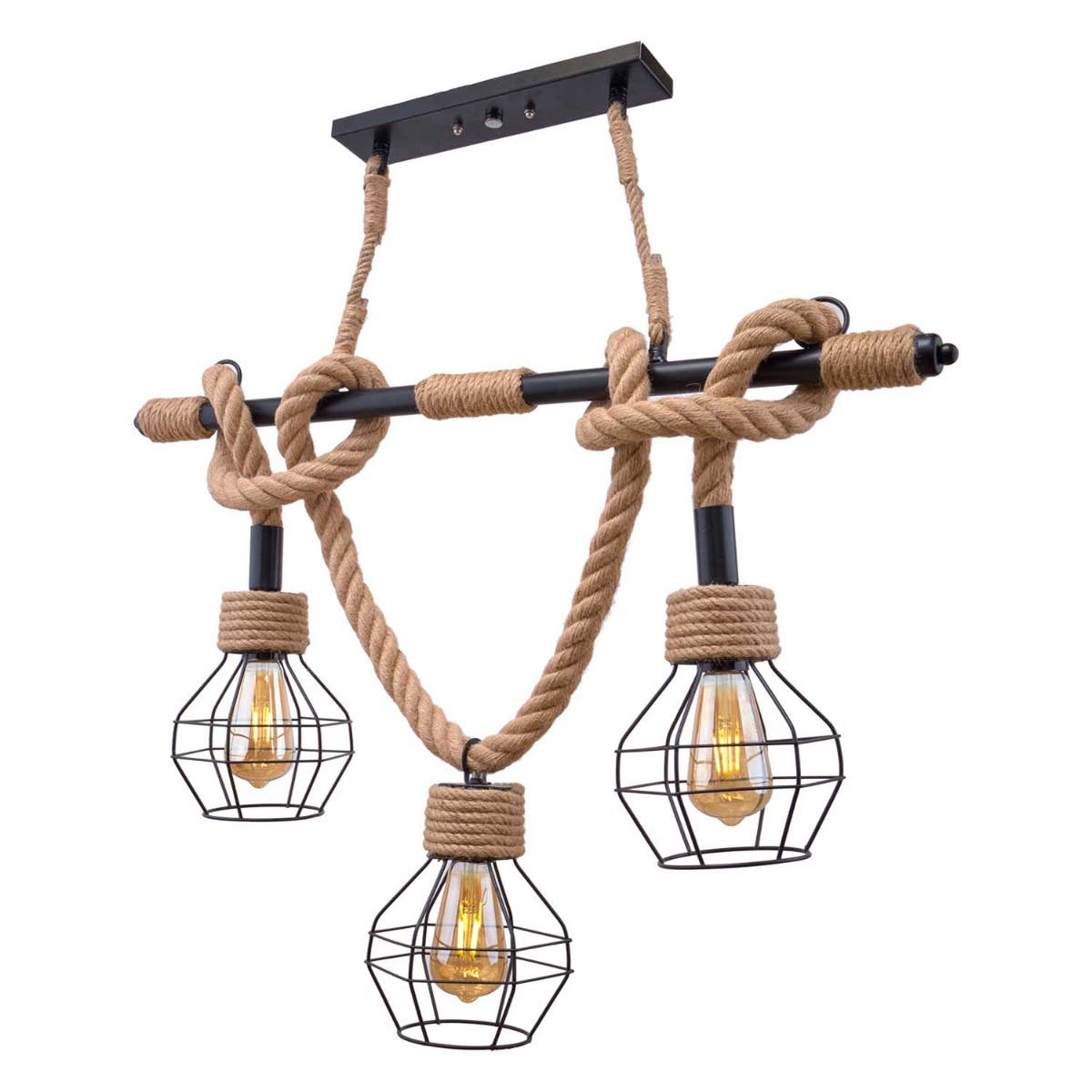 Modern Metal Chandelier, 45×80×100 cm - Black