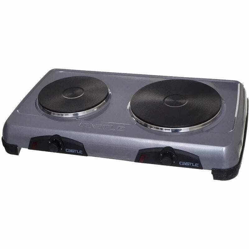 Castle Electric Hob, 2 Burners, 2500 Watt, EC1020D - Silver