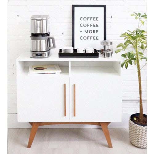 MDF Wood Modern Coffee Corner, 100×82.5×35 cm - White