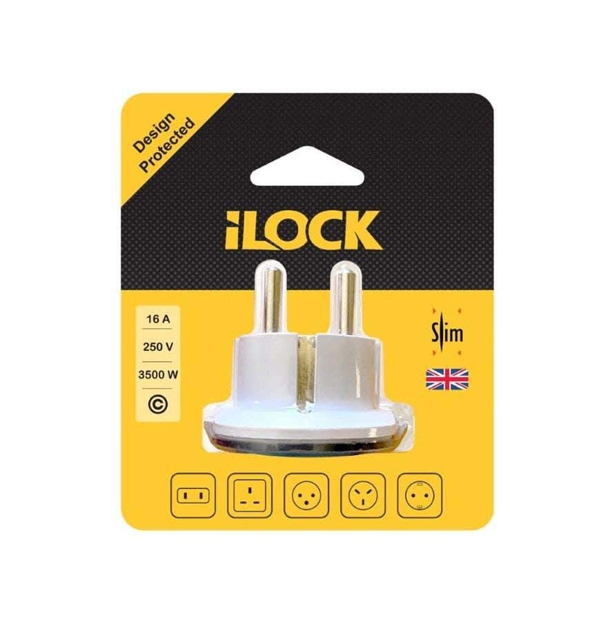 ilock Travel Plug Adapter, Converter - White