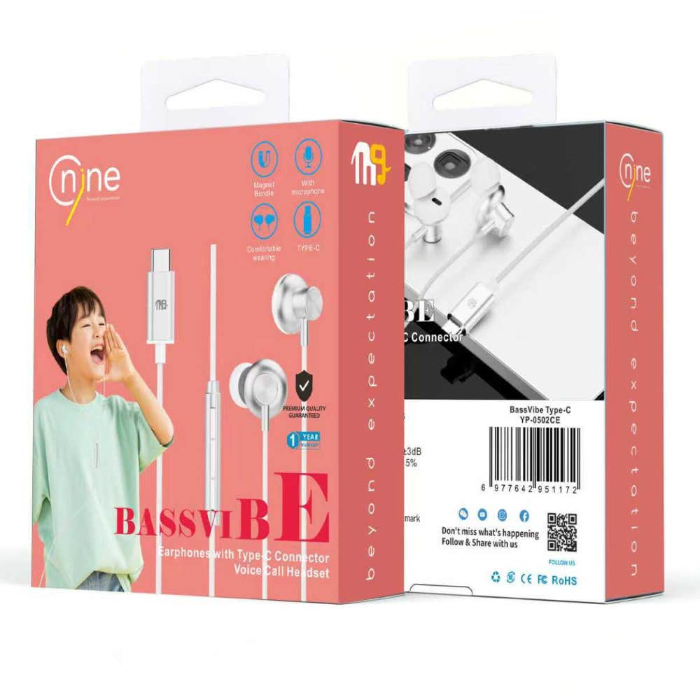 Nine BassVibe Type-C Wired Earphones