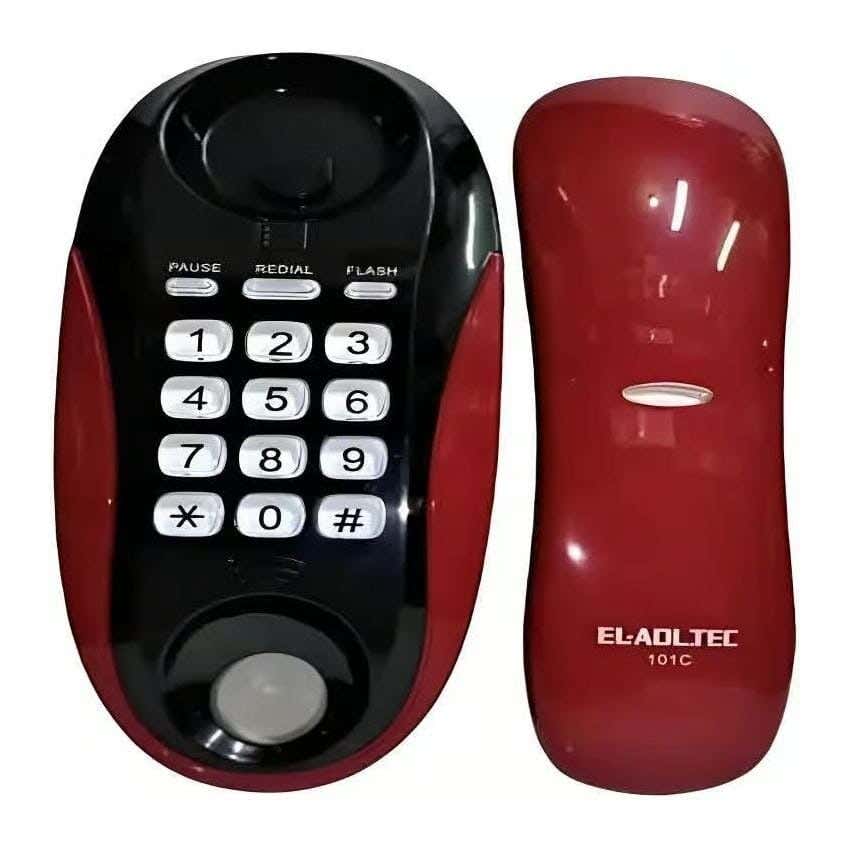 El-Adl Tec 101C Corded Telephone - Black Red