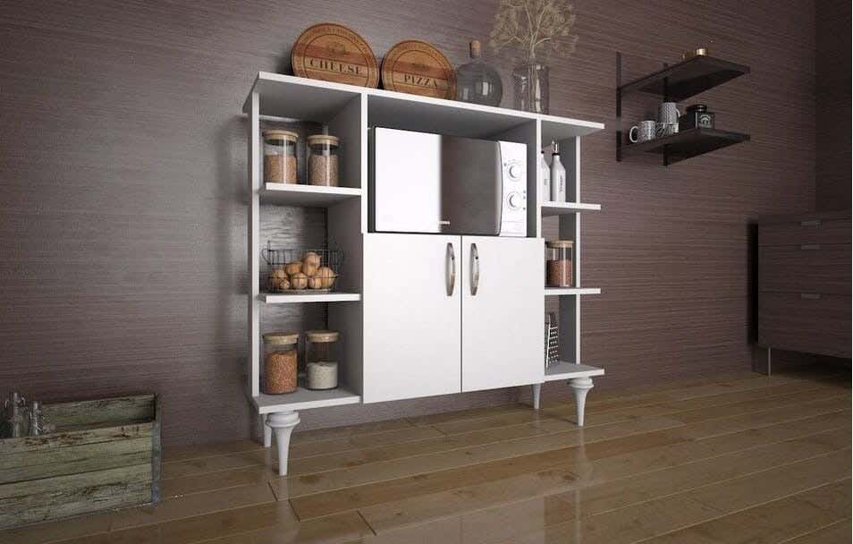 MDF Wood Storage And Drawer Unit, 120×30×120 cm - White