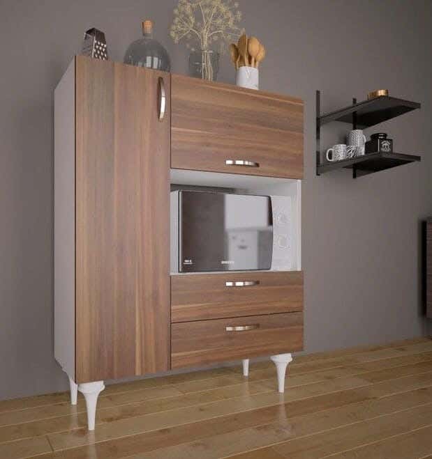MDF Wood Storage And Drawer Unit, 100×30×120 cm - White Brown