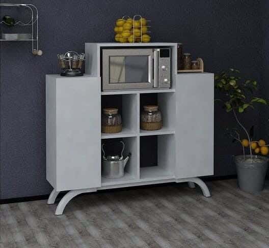 MDF Wood Storage And Drawer Unit, 110×30×120 cm - White