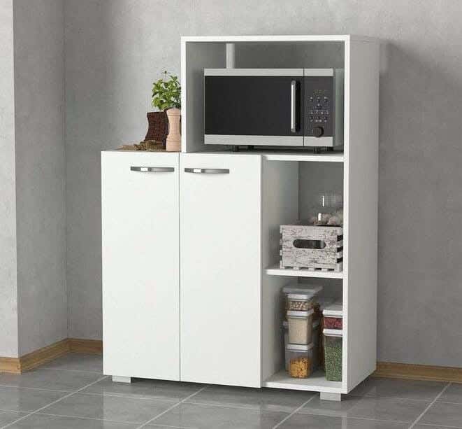 MDF Wood Storage And Drawer Unit, 90×40×123 cm - White