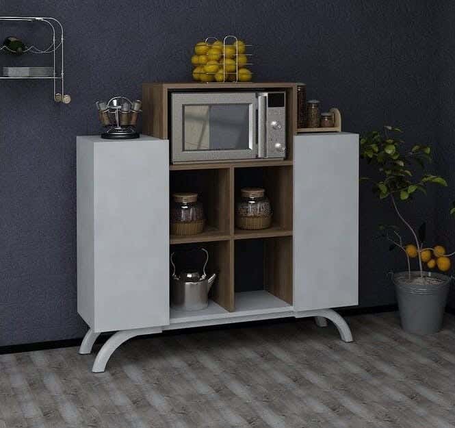 MDF Wood Storage And Drawer Unit, 110×30×120 cm - White