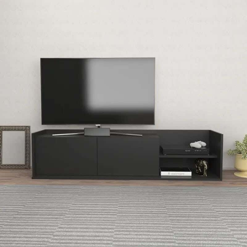 MDF TV stand, 160 x 35 x 36.8 cm - Black