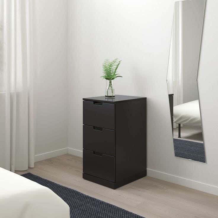 Spanish MDF Wood Drawer Unit, 70X40X40 cm - Black