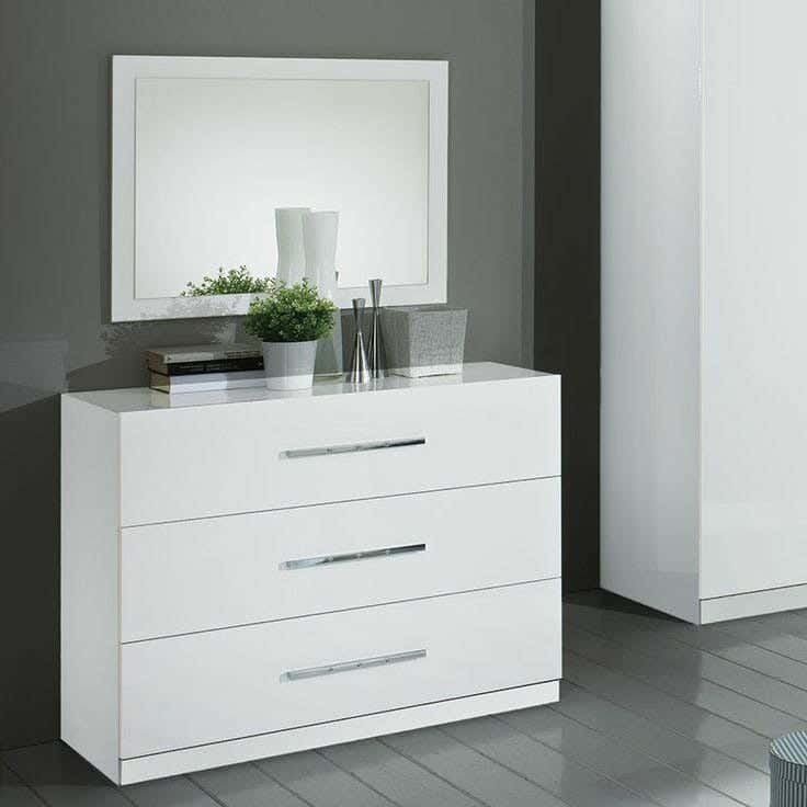 Spanish MDF Wood Drawer Unit, 100x80x40 cm - White