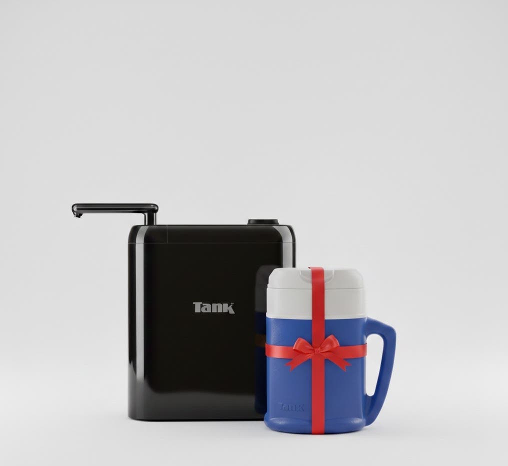 Tank Filter, 1.5L - Black + Tank Ice Box 2.5L (Gift) - Blue
