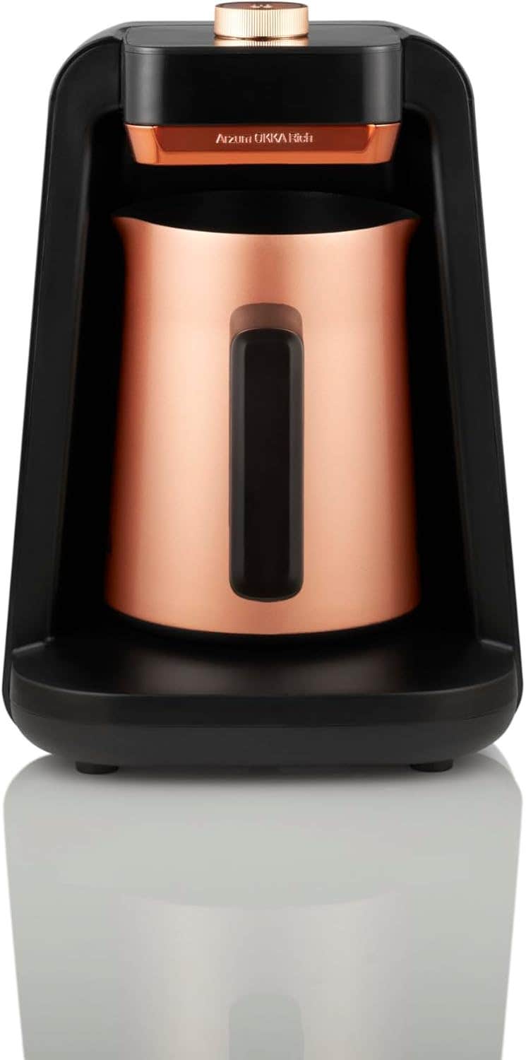 OKKA OK0026-K Rich Spin Pro Turkish Coffee Maker, 700 Watt - Black Copper