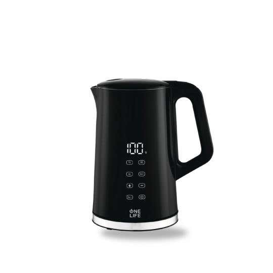 One Life EKD99B Digital Kettle, Stainless Steel, 1.7 L, 2200 W - Black