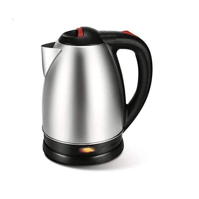 Ocean Power Stainless Steel Electric Kettle, 1500W, 1.5 Liter - Silver Black