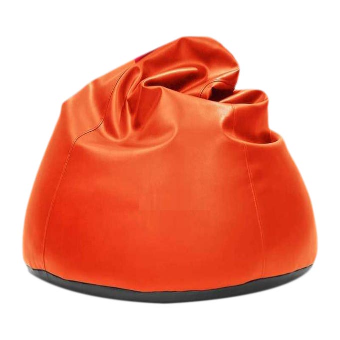 Leather Modern Bean Bag, 80×60 cm - Orange