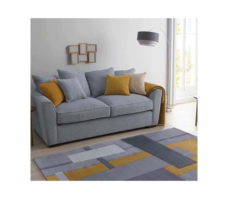 Red beechwood sofa, 180×80×75cm, linen - light gray