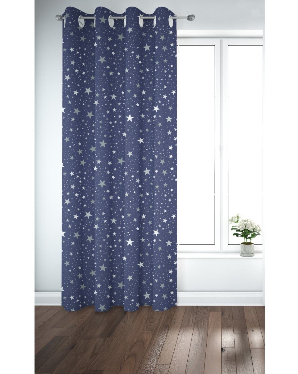 Polyester Curtain, 130×260 cm - Navy Blue
