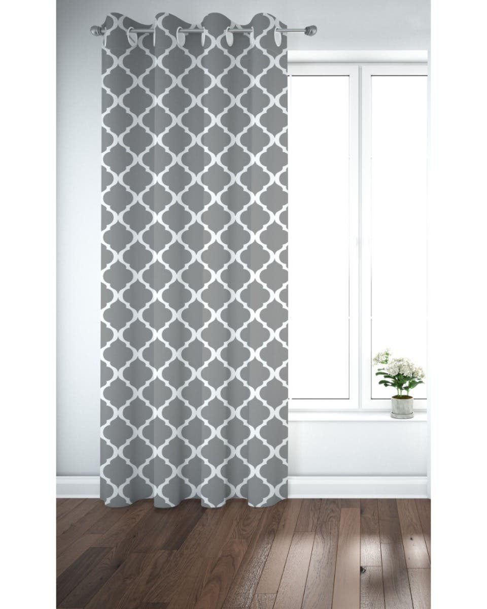 Polyester Curtain, 130×260 cm - Grey